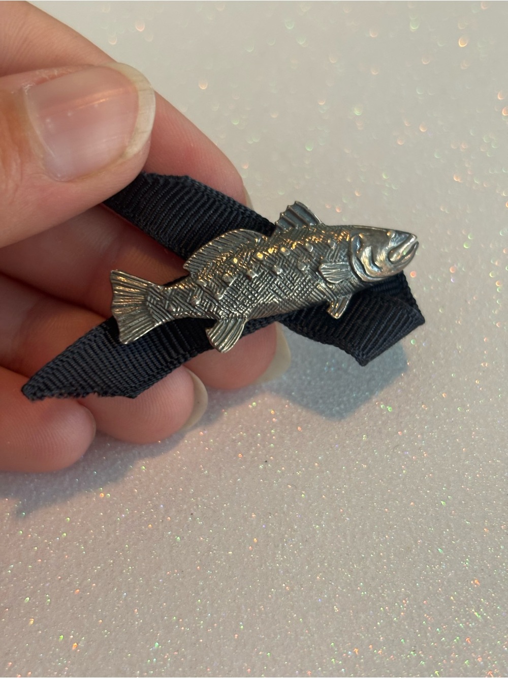 Vintage Mignon Faget ‘90 Sterling Speckled Trout Fish Tie Tack